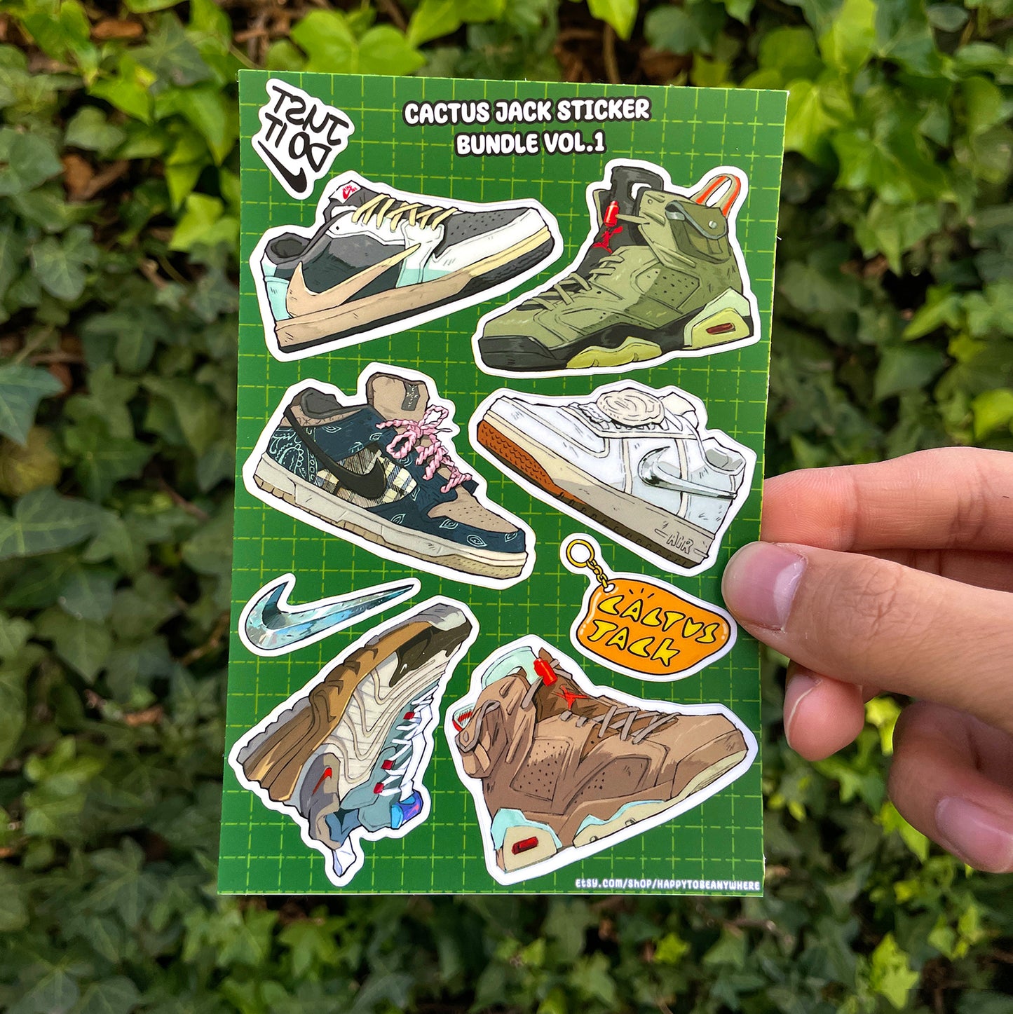 Travis Scott x Nike sticker sheet