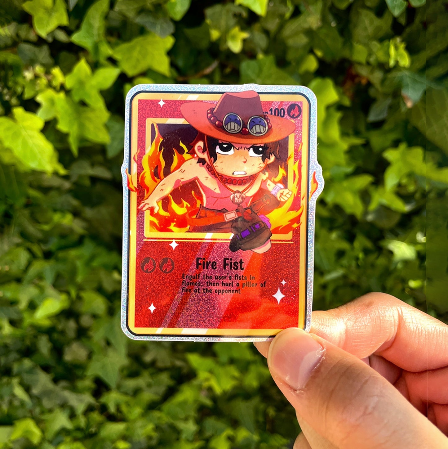 Portgas D. Ace trading card sticker