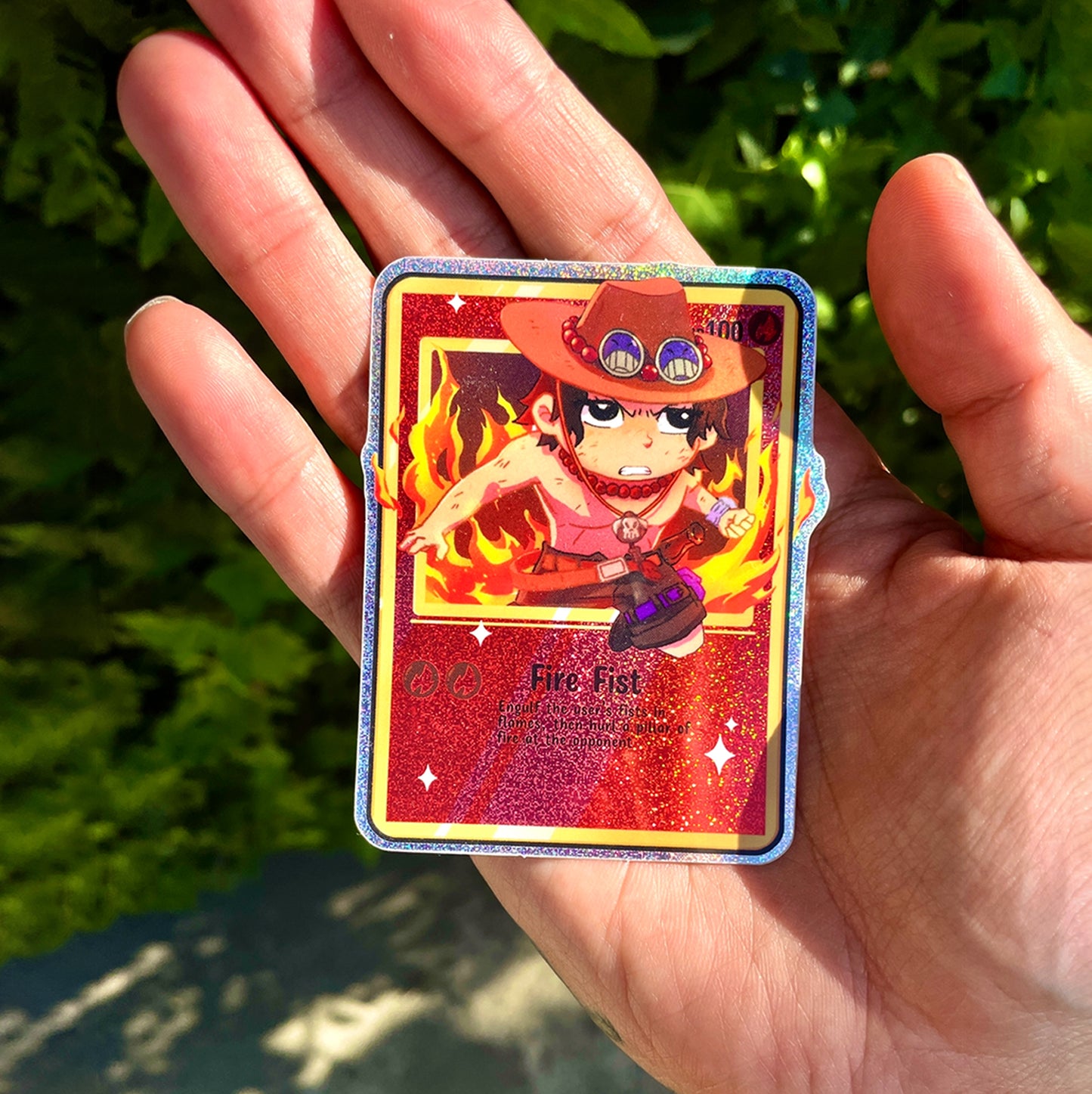 Portgas D. Ace trading card sticker